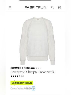 Summer & Rose x FabFitFun Cream Sherpa Sweatshirt